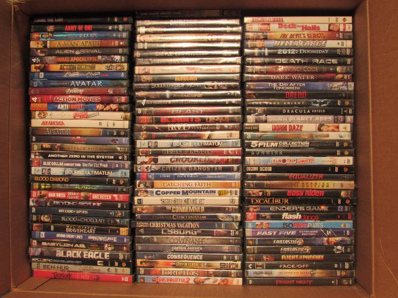 lot 5036 image: Box of DVD movies