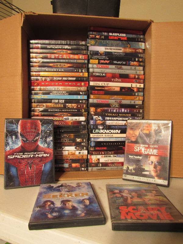 lot 5039 image: Box of DVD movies - 68 count
