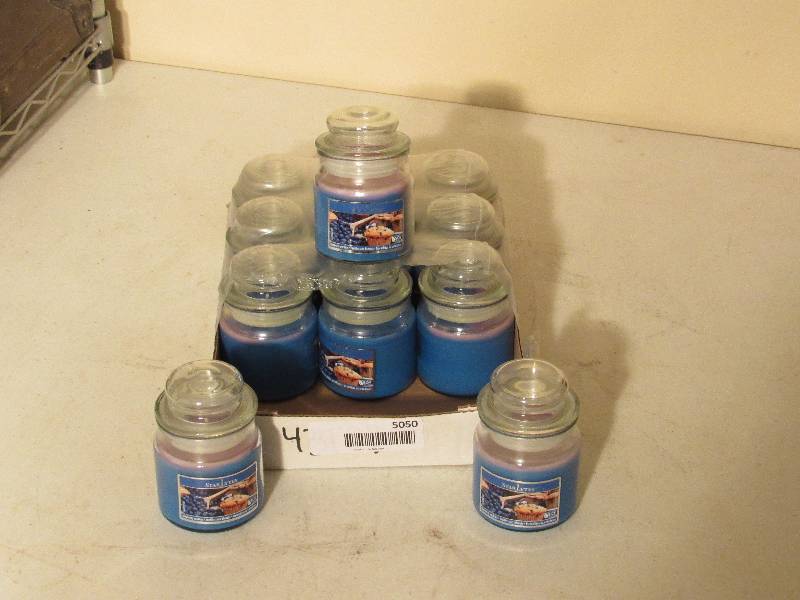 lot 5050 image: 12 Starlytes Blueberry Muffin Scented Candles - 3 oz