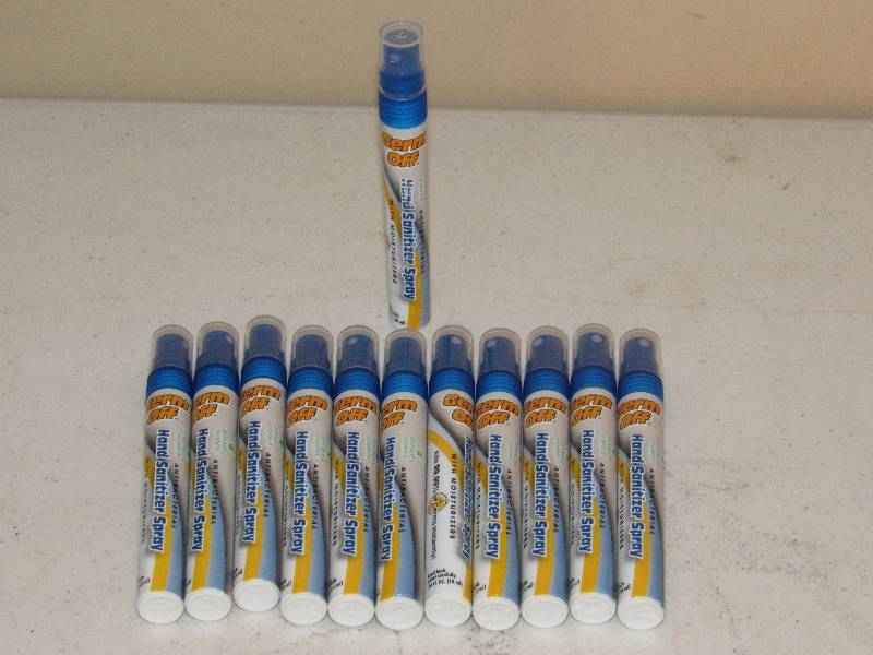 lot 5056 image: 12 Germ Off Pen Hand Sanitizer Spray
