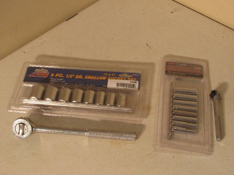 lot 5106 image: 2 Socket Sets - 9pc 12 drive Shallow SAE Sockets