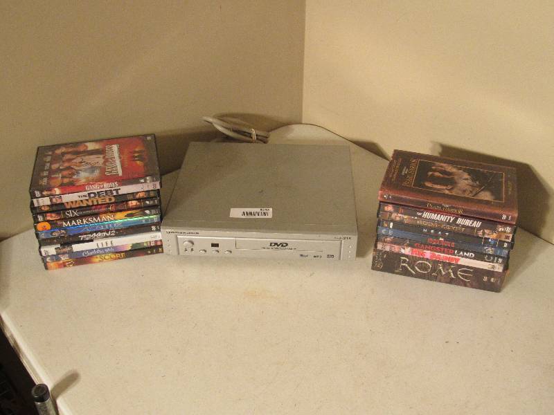 lot 5192 image: DVDs with DVD player