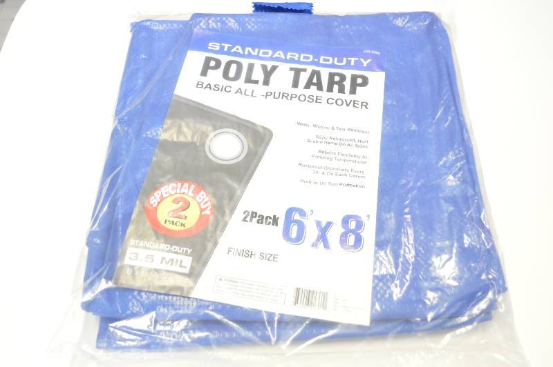 lot 1044 image: 2 pack of 6x8 tarps - New