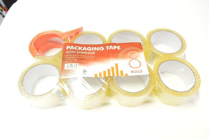 lot 1057 image: 8 Rolls Packaging Tape with Dispenser