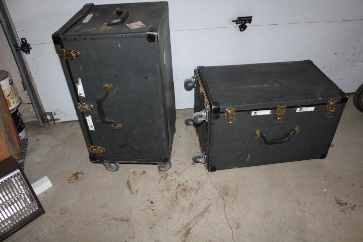 lot 1460 image: 2 Trunks on Carts - Exhibition  Convention Boxes