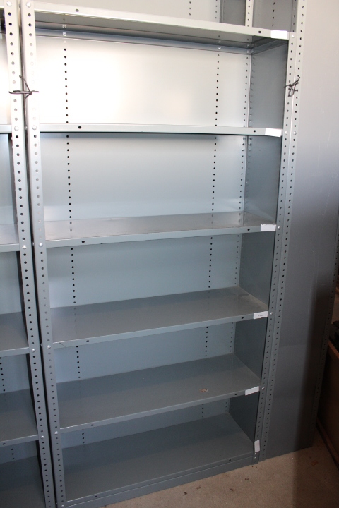 lot 1608 image: Metal Shelf - 36 by 12 by 72 tall - includes back panel and 2 sides