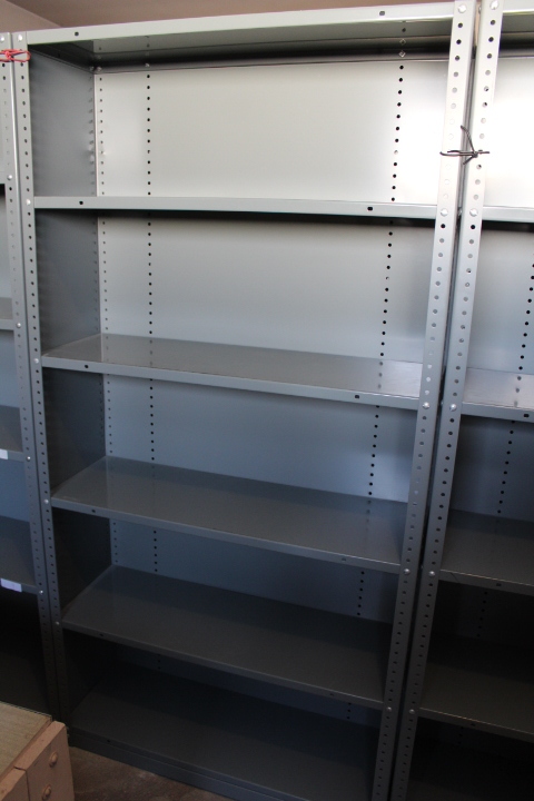 lot 1609 image: Metal Shelf - 36 by 12 by 72 tall - includes back panel and 1 side