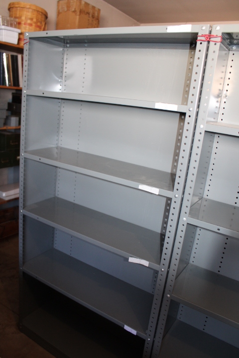 lot 1610 image: Metal Shelf - 36 by 12 by 72 tall - includes back panel and 2 sides