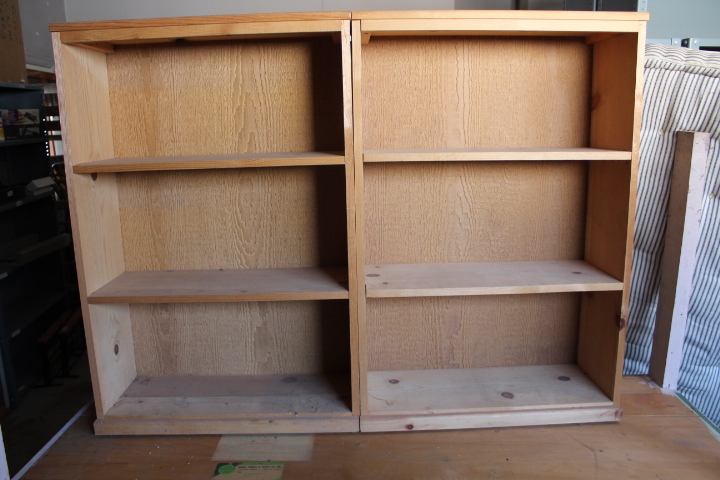 lot 1619 image: 2 Wooden Bookshelves - 24x9x36 tall