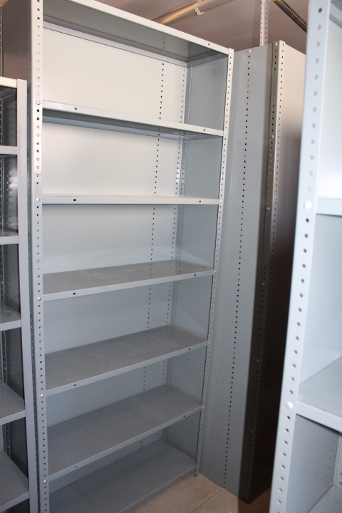 lot 1720 image: Metal Shelf - 36 by 12 by 84 tall - includes back panel and 2 sides