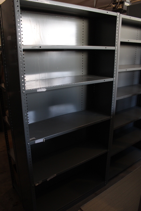 lot 1722 image: Metal Shelf - 36 by 12 by 72 tall - includes back panel and 2 sides