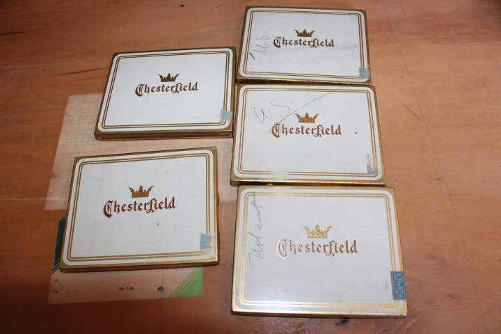 lot 1724 image: 5 Chesterfield Cigarette Boxes