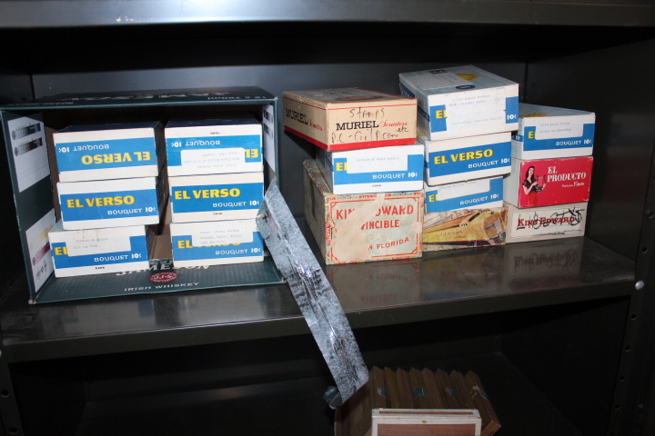 lot 1726 image: All Cigar Boxes on Shelf