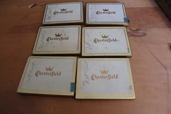 lot 1730 image: 6 Chesterfield Cigarette Boxes