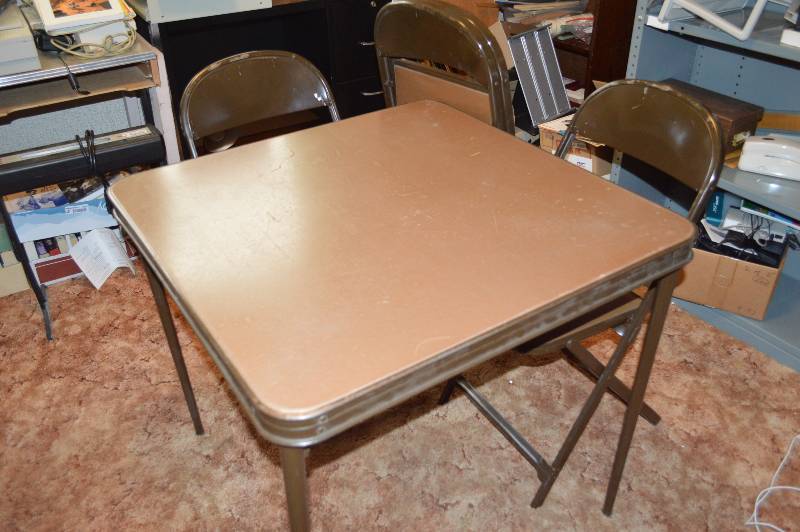 lot 1703 image: Card table with chairs