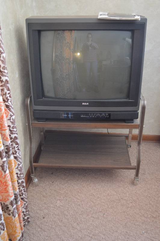 lot 1760 image: RCA tv with rolling stand