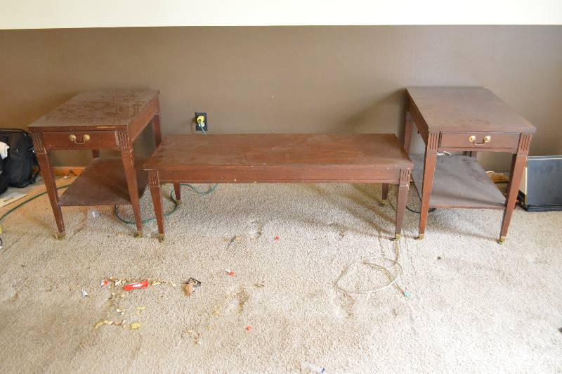 lot 1150 image: 3 living room tables made by Mersman - coffee table and 2 end tables