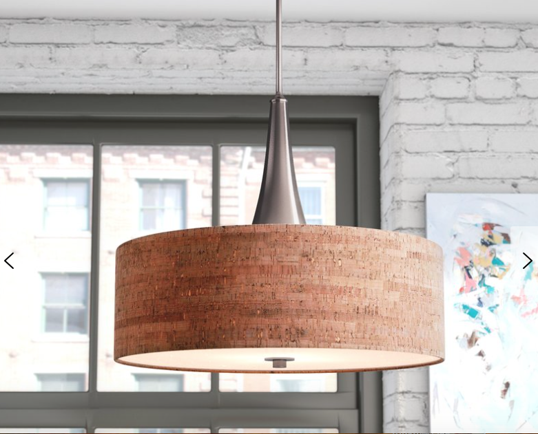 lot 103 image: Montes 3-Light Cork Drum Chandelier