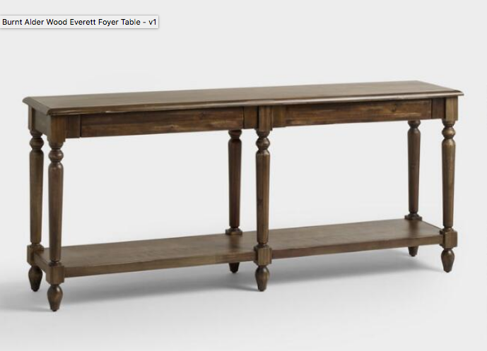 lot 127 image: Burnt Alder Wood Everett Foyer Table