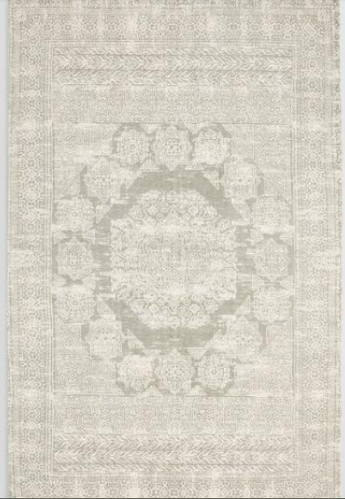 lot 124 image: 8ft x 10ft Gray Print Cotton Dhurrie Ariana Area Rug