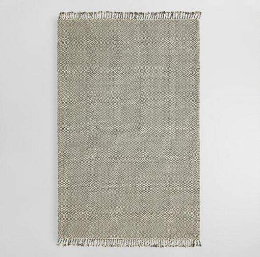 lot 122 image: 6ft x 9ft Olive Green Geometric Woven Jute Salim Area Rug