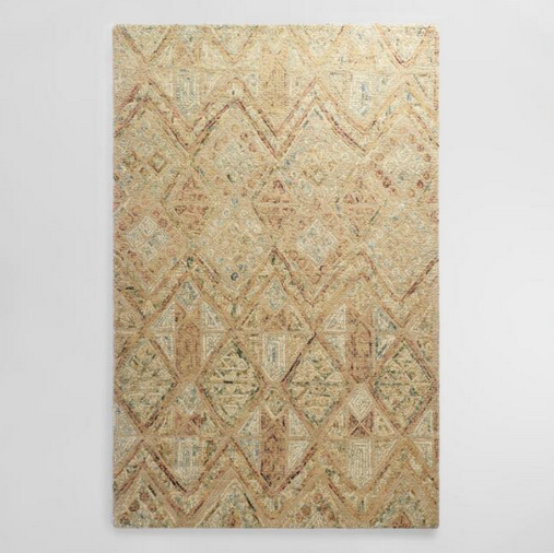 lot 121 image: Light Brown Tufted Wool Maris Area Rug 5ft x 8ft