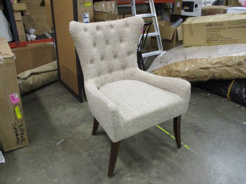 lot 140 image: Tufted Wingback Accent Chair
