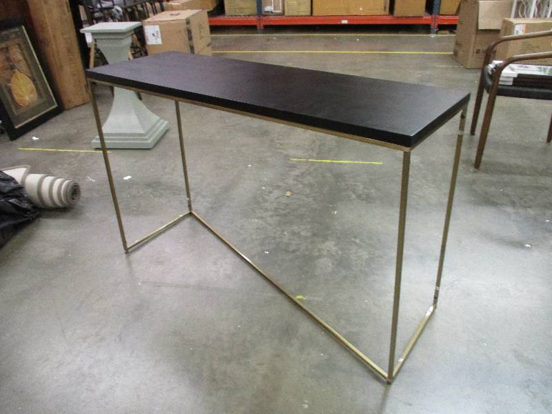 lot 133 image: New Black & Gold Console Table
