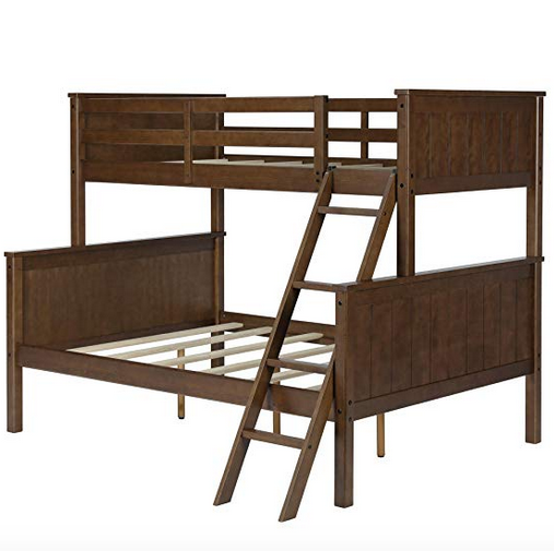 lot 150 image: Dorel Living Maxton Twin over Full Bunk Bed -Mocha