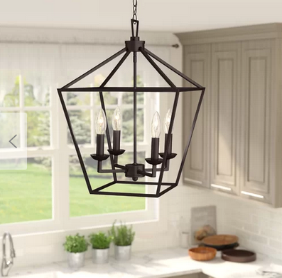 lot 112 image: Carmen 4-Light Lantern Pendant Oil Rubbed Bronze