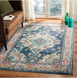 lot 168 image: 8ft x 10ft Monaco Light Navy Blue Area Rug