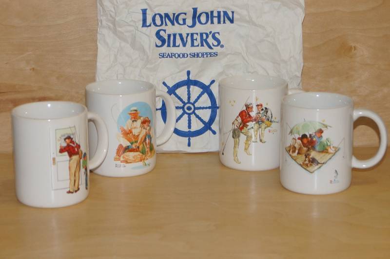 long john silver's norman rockwell mugs