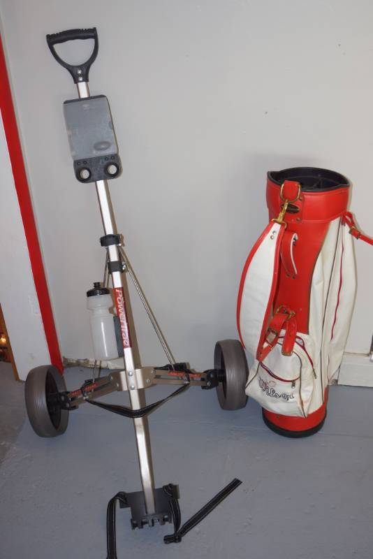 lot 690 image: Pull Type Golf Cart- Unused- Free Wilson Bag Included
