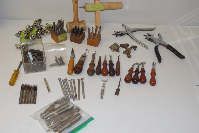 lot 377 image: HUGE Lot of Leather Working Tools- Punch Sets- Strap Cutter- $$$$ Lot of Goodies