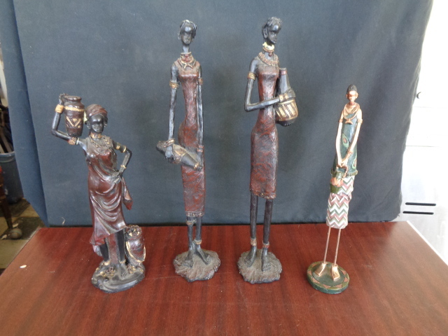 lot 6040 image: 4 African American Statues