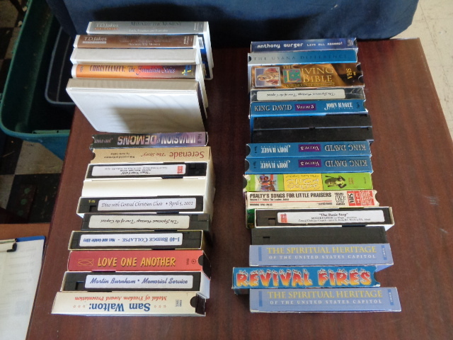 lot 6133 image: Box of Religious VHSs