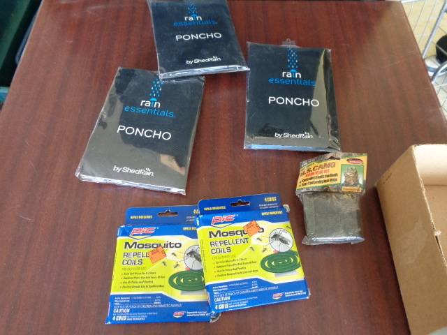 lot 6234 image: NEW Rain Ponchos and Mosqito Repellent Coils