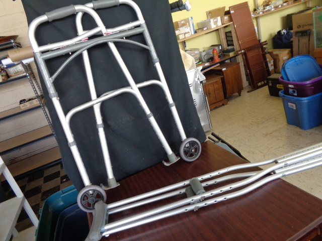 lot 6238 image: Walker and set of crutches