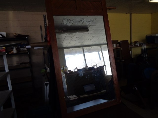 lot 6246 image: 50x28x1 Wood Framed Mirror