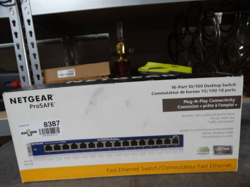 lot 8387 image: Netgear Prosafe 16 port 10100 desktop switch