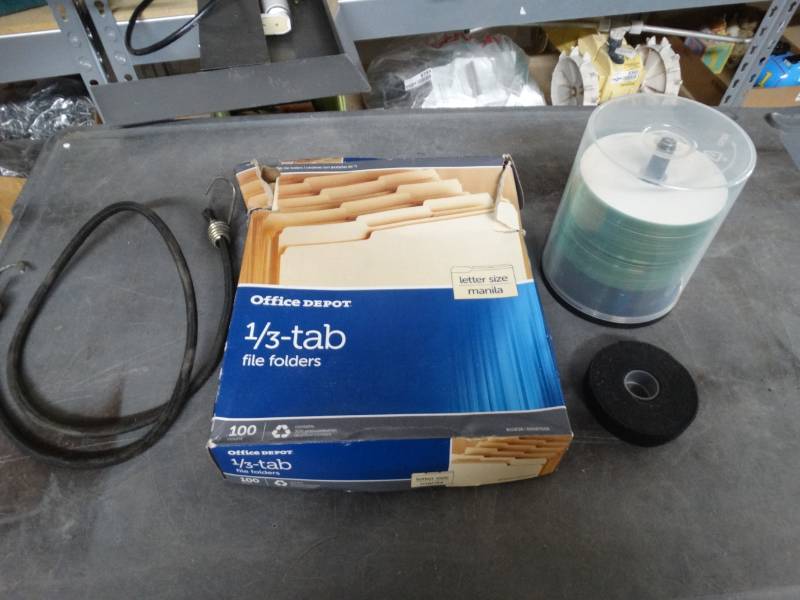 lot 8413 image: 13 fire folders, small organizer and blank disc.