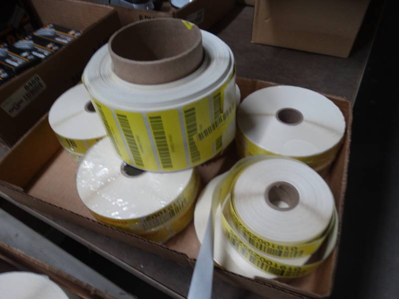 lot 8470 image: Lot of rolls of barcode labels.