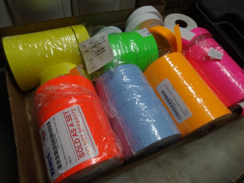 lot 8476 image: Lot of various color price gun labels.