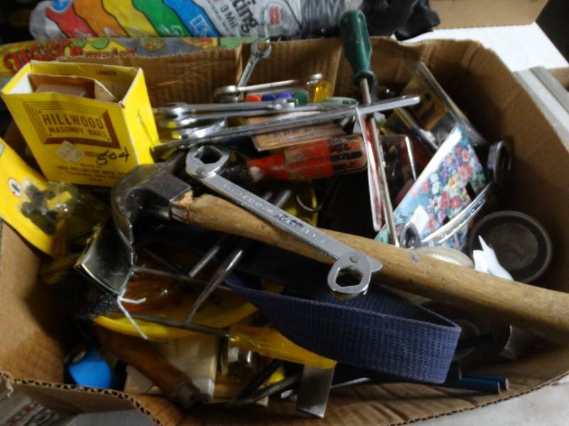 lot 8561 image: Lot of various tools and hardware.