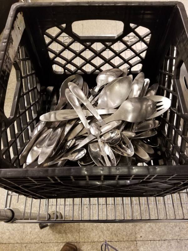 lot 4088 image: Basket of Various Size Spoons