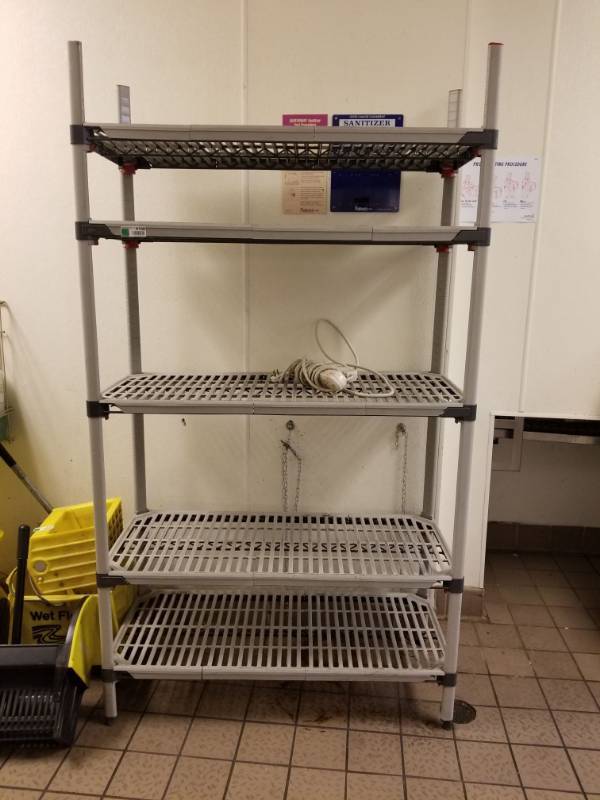 lot 4100 image: 5 Tier Plastic Rack