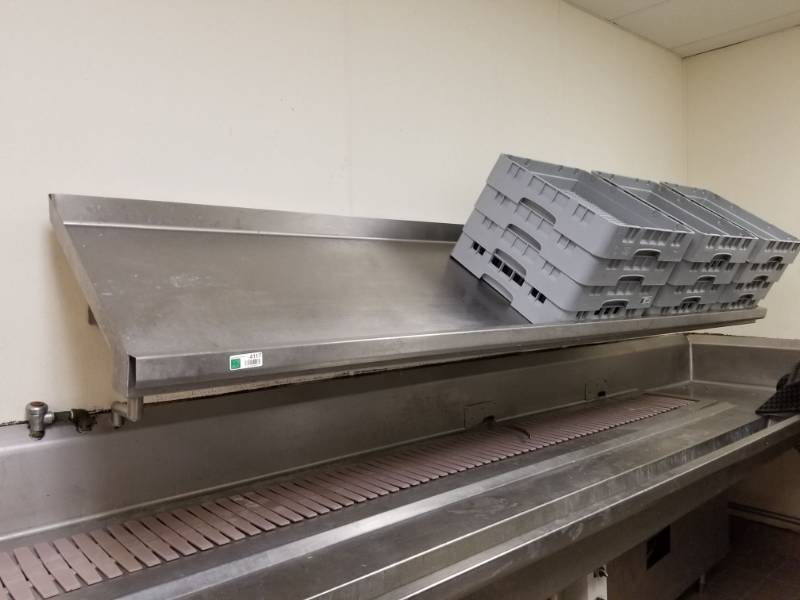 lot 4117 image: Stainless Steel Slanted Dish Rack Shelf