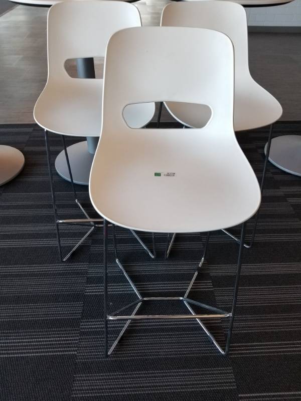 lot 4158 image: Falcon White High Top Chairs