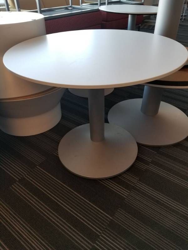 lot 4227 image: Wood and Metal Table 36 x 29