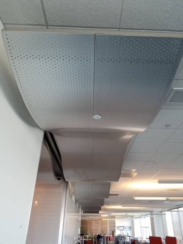 lot 4263 image: Panels of Multiple Lengths Metal Ceiling Art  Sound barrier&nbsp